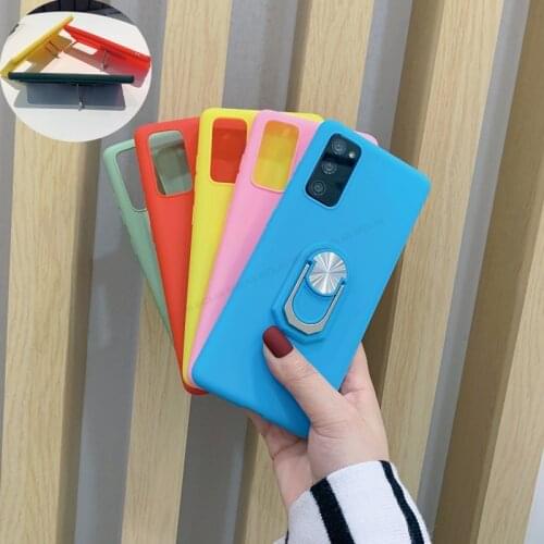 For Redmi Note 10 Pro max note 9S Case cover Candy Color Soft TPU phone case for xiaomi 10T Poco M3 X3NFC Ring Stand Phone Cover