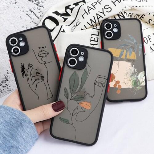 Art Retro Abstract Geometry Phone Case For iPhone 12 mini X Xs max Xr 11 Pro Max 7 7 Puls 7 8 Puls SE 2020 Cute Anti-fall Cover