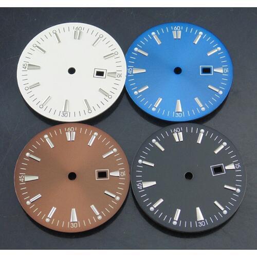 Bliger 1 pcs 35mm watch Dial fit Miyota 8205/8215/821A,Mingzhu 2813/3804,eta 2836/2824 movement watch case Black round dial