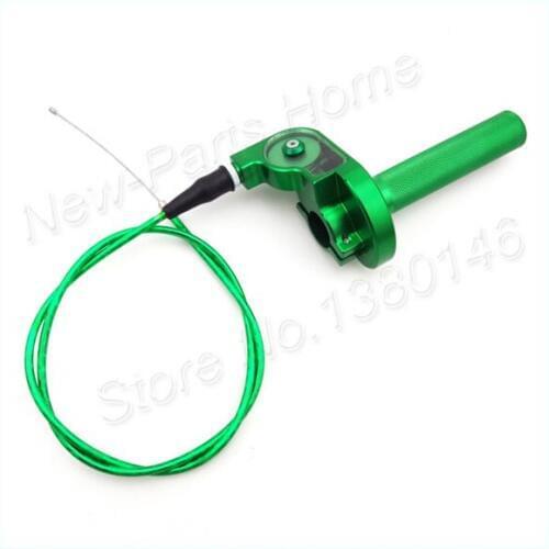 CNC Green Twist Turn Throttle & Throttle Cable Assembly For Thumpstar Pit Dirt Bike Atv XR50 SSR CRF50 KLX TTR Motorcycle