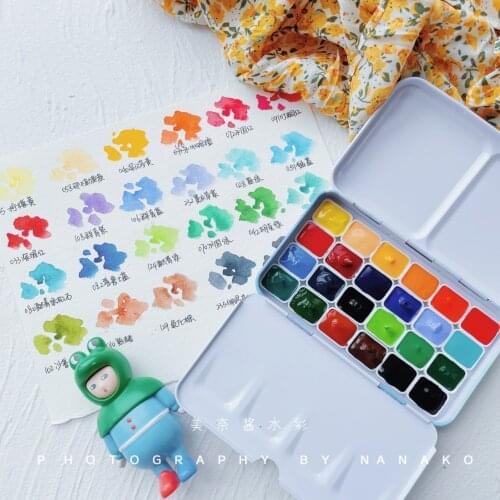 DANIEL SMITH basics acuarelas24-color watercolor paint tin box for artists art supplies