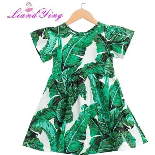 Summer Toddler Girl Dresses Children School Wear Banana Leaf Dress Wedding And Holiday Clothing Kids Party Dresses For Girl
