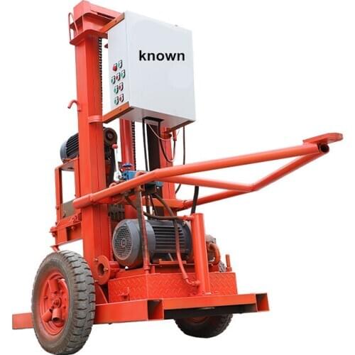 7.5kw Electric Water Well Drilling Machine Depth of 80 Meters Small Household Drill Rig 30m/h Tractable and Easy to Move