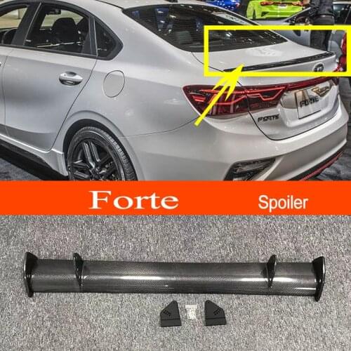 Forte 2019-2022 Real Carbon Fiber GT-style Car-styling Sporty Rear Trunk Wing Spoiler for KIA Forte 2019 2020 2021 2022 Sedan