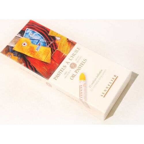 Frence Imports Sennelier 12 Color Oil Pastel Oily Powder Stick Strip Carton
