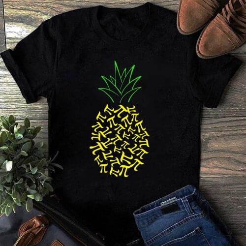Pi Day Pineapple Shirt Math Lover Teacher 3.14 Symbol Mathematics Cotton T Shirt