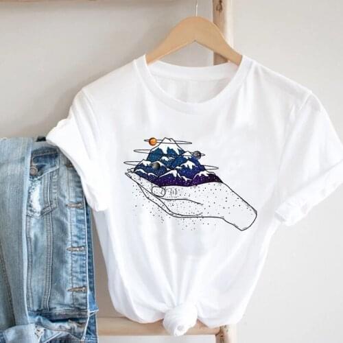 Women Casual Mountain Casual Spring Summer Ladies Kawaii 90s Fashion Clothes Print Tshirt Female Tee Top Graphic T-shirt
