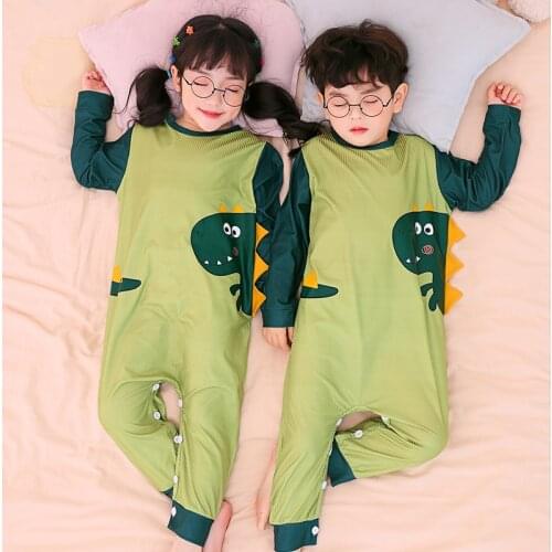 Modal Blanket Sleepers Spring Autumn New Children Pajamas Cartoon Sleeping Bag For Boys Home Wear Kids Clothing Pure Cotton