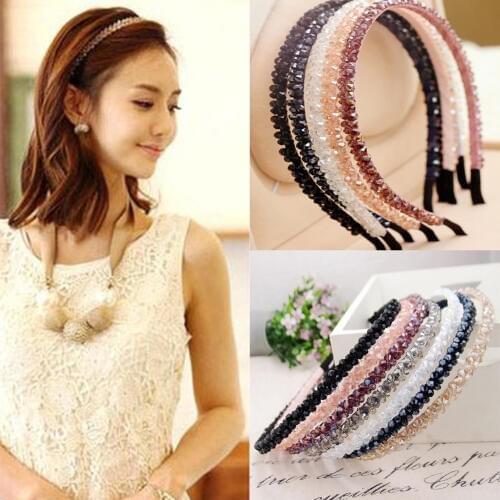 Fashion Shinny Crystal Hairbands Beaded Hair Hoop 2019 New Diamond Hair Band for Women Rhinestone Headbands Hair Accessories