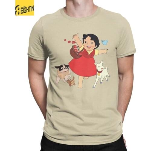 Men Heidi The Girl From The Alps T Shirt Miyazaki Hayao Cotton Tops Novelty Short Sleeve Crewneck Tee Shirt Gift Idea T-Shirts