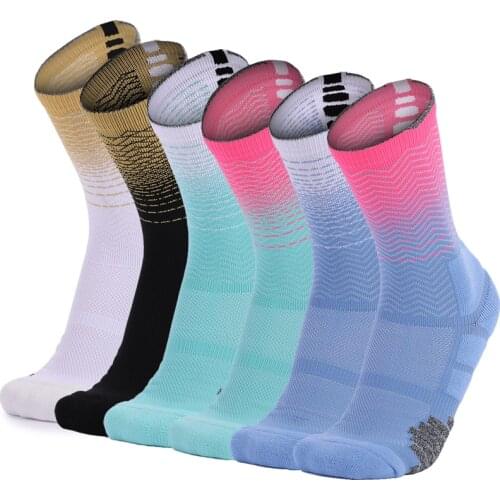 Middle Tube Basketball Socks Men Thick Towel Bottom Sports Socks Non-Slip Basketball Cushion Breathable Sport Crew Socks