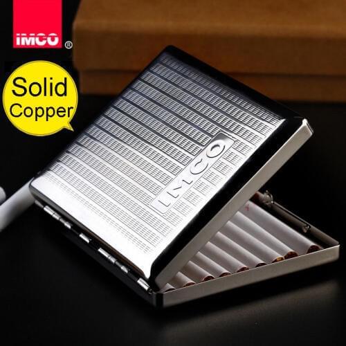 NEW creative solid COPPER/brass cigarette case mens gift 16-20 cigarettes original quality Austria IMCO smoking accessories