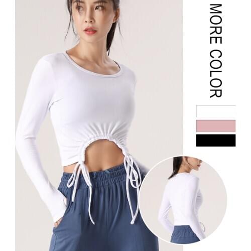 New Yoga Long Sleeve Top Sportswear Breathable Women White Pink Black Fitness Shirt