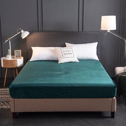 2019 new products Thickened warm crystal velvet Bed cover Fitted Sheet Pillowcases 2/3 Luxury Pure color Bedding