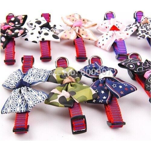 Pet Cat collar with bow Ring Dog Puppy Cat Bow Tie Necktie Cute Bowknot Pet Collars With Bells C Styles