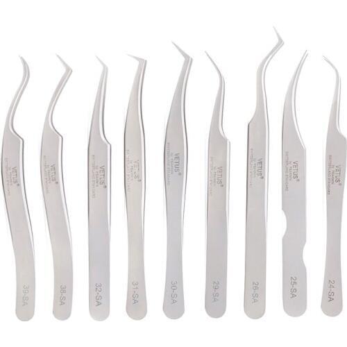 VETUS SA Eyelash Tweezers High Precision 3D/6D Volume Eyelash Extension Tweezer Excellent Closure Best Quality Fan Tweezer