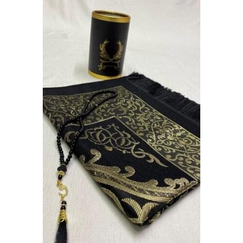 WONDERFUL GIFT Dowry Gift Boxed Prayer Rug Set Luxury Taffeta Prayer Rug, Pearl Rosary Decorated Set MUSLIM PRA FREE SHİPPİNG