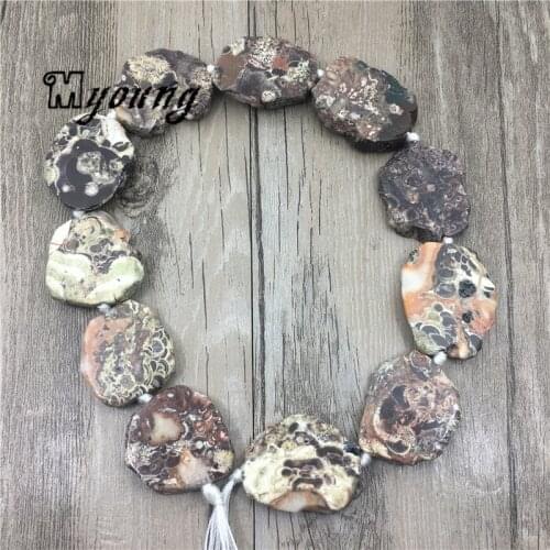 Freeform Brown Ocean jaspers Slice Beads,Sediment Jaspers Slab Pendant Beads,Agates Beads For DIY Jewelry Making MY1695