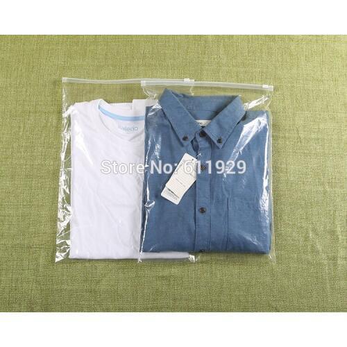 Transparent clothing packaging bag zipper PE bag clothes packing bag storage bag 50 pcs a lot