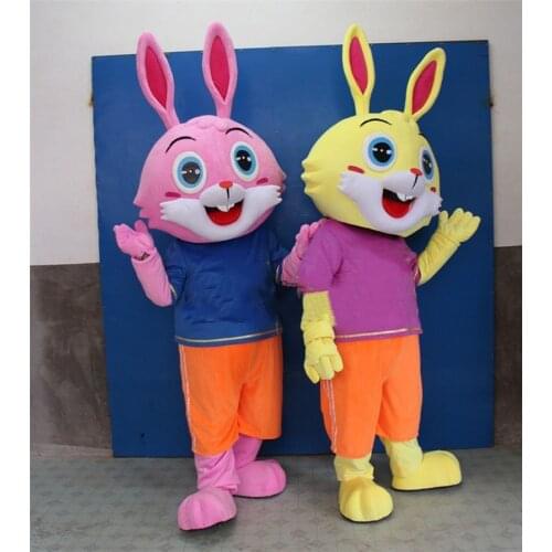 Chic Carnival Cartoon Character Rabbit Mascot Costume Cosplay Dress Clothing Advertising Promotion Halloween Adult One Piece