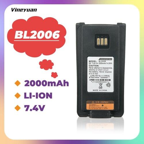 Replacement for HYTERA BL2006 PD700 PD780 PD782 Portable Two Way Radio Battery