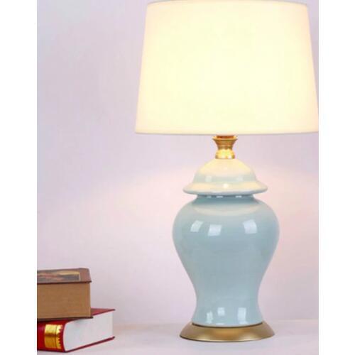 Modern American Rural Ice Cracked Ceramic E27 Table Lamp For Living Room Bedroom Bedside Study H 65cm Ac 80-265v 2099