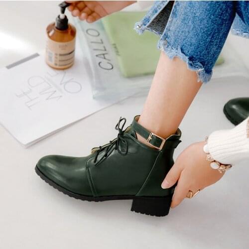 Womens shoes spring new single shoes thick heel small leather shoes all-around womens middle heel black working shoes women