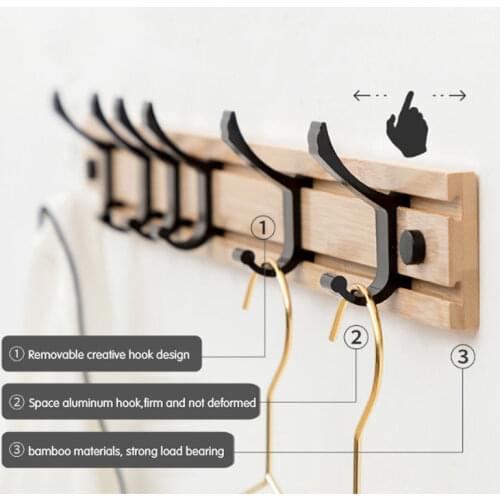 Nordic Fashion Style Bedroom Furniture Coat Rack Clothes Hanger Hooks Living Room Closet Bamboo Hat Racks Coat Hanger Wall Hook