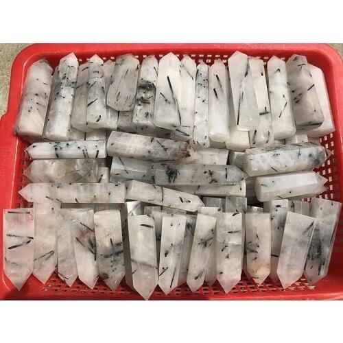 1kg Natural wholesaleWand Black Tourmaline Hairstone Crystal Quartz Point