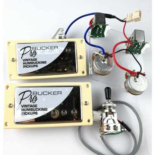 1 Set Chrome LP Standard ProBucker N and B Electric Guitar Humbucker Pickups with Pro Wiring Harness For EPI silver Cover