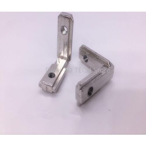 10pcs/lot T Slot L-Shape 2020 Aluminum Profile Interior Corner Connector Joint Bracket for 2020 Alu-profile (with screws)