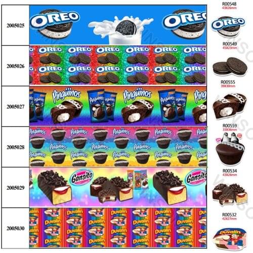 10Yards sweet Chocolates pattern Printed Grosgrain/Satin Ribbon,Planar Resins 30 pcs