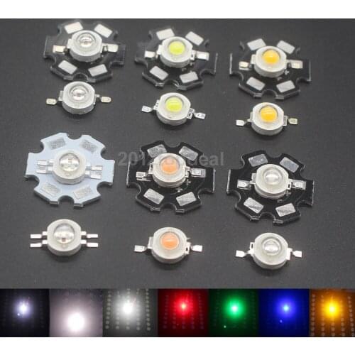 100pcs 1W 3W Warm / White/blue/ Royal Blue red/green/yellow/660nm UVHigh Power LED Chip Light Bead