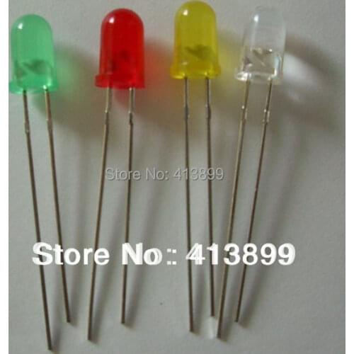 1000 x 5mm Red&Green&Yellow Flashing Diffused Power Bright LED