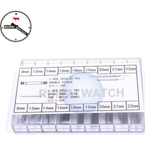 108pcs/box Watch Strap Accessories Assort Size Dia 1.5mm Spring Bars+0.8mm Watchband Split Pins with watch spring bar tool
