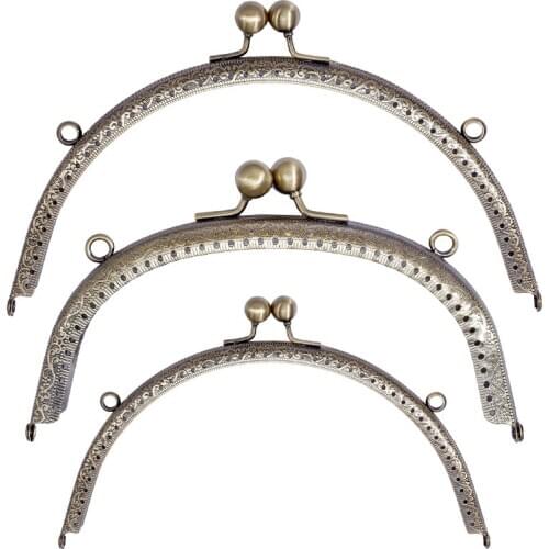 15.5/20CM Arch Metal Purse Frame Handle for Clutch Bag Handbag Accessories Bags Hardware Making Kiss Clasp Lock Antique Bronze