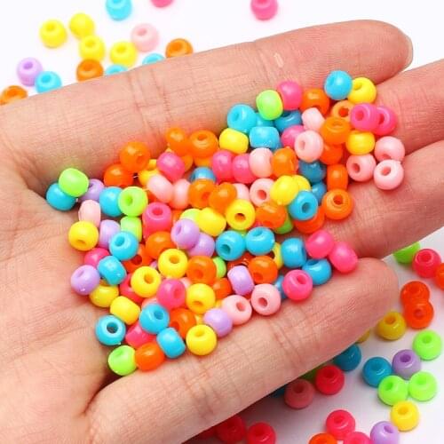 200/400/600pcs 3*5mm Mixed Color Round Acrylic Loose Spacer Beads for Jewelry Making Handemade DIY Necklace Bracelet Accessories