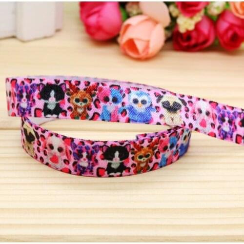 5/8'' Free shipping Fold Elastic FOE cartoon printed headband headwear hairband diy decoration wholesale OEM P5109