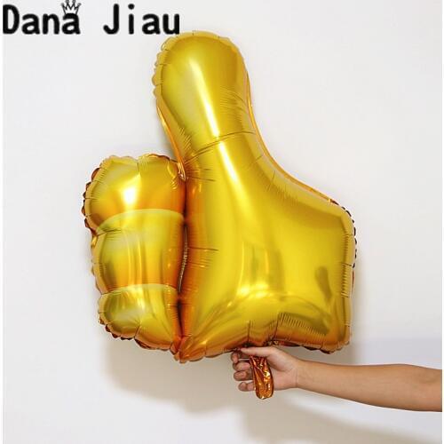 82*72cm Big Gold Finger Balloon Happy Birthday Party Decoration School Graduation Kids Encourage Mothers Day Gift