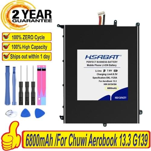 Top Brand 100% New 6800mAh Laptop Battery for Chuwi Aerobook 13.3 G139 CWI547 CWI510 HW-34154184 34154184P 7 Lines CWI528