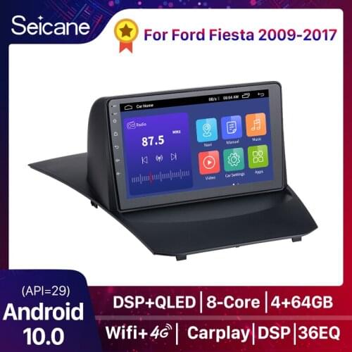 Car Radio for Ford Fiesta 2009-2017 Android 10.0 2 Din 9 Inch Multimedia Stereo Carplay Navigation GPS Car Radio Player 4G WIFI