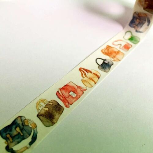 Free shipping 15mm*10m*2rolls lift washi tape/ try decorative tape/lovely color bags masking paper tape