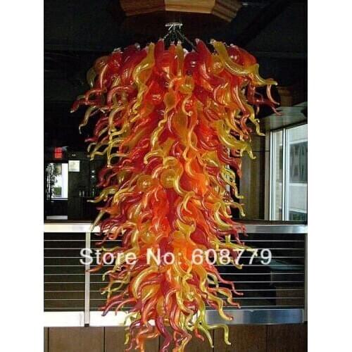 Large Hotel Red and Orange Surface Mounted LED Ceiling Light