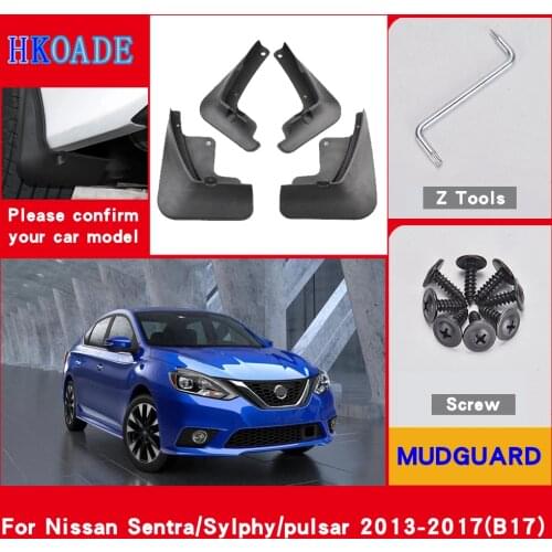 Car Mud Flaps For Nissan Sentra B17 Sylphy Pulsar 2013-2019 Mudguards Splash Guards Fender Mudflaps Car Fender Accessories