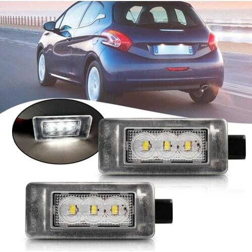 Canbus No Error LED License Number Plate Light For Peugeot 207CC 07-UP 308 II 2 MK2 2008 15-UP 208 12-16 Car Accesy