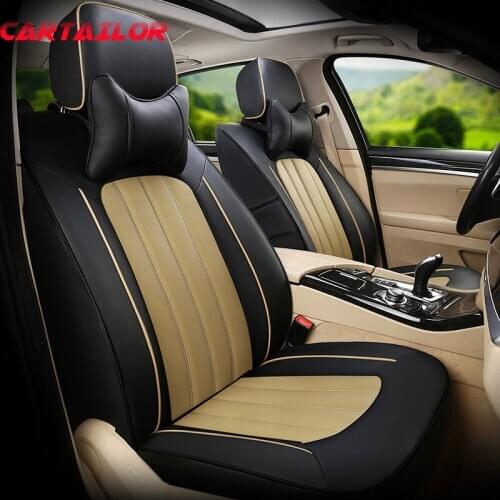 CARTAILOR Seat Covers & Supports for Lincoln Navigator Car Seat Cover Leather Cowhide & Leatherette Styling Auto Accessories Set