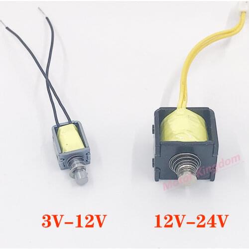 3V 6V 12V 24V Mini DC Solenoid Push Pull Open Frame Electromagnet Through Type Electric Magnet For Household Appliances Magnet