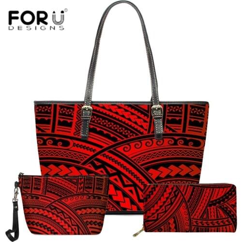 FORUDESIGNS Traditional Tribal Style PU Handbags Fpr Women 3D Print Large Tote Shoulder Bags Casual Shopper Bag Wirh Zipper