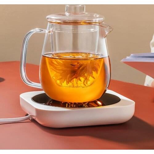 Mug Warmer Good Thermal Conductivity Three Gear Temperature Plastic Intelligent Touch Operation Heating Coaster Pad for Home