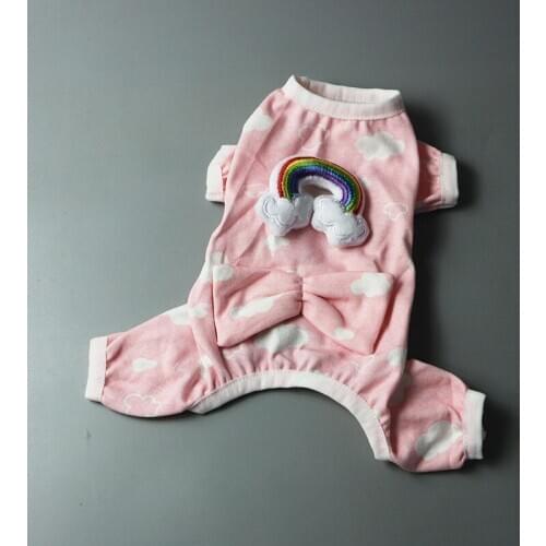 Cotton Dog Pajamas Jumpsuit Puppy Costume Small Dog Overalls Pyjama Sleepwear Yorkshire Poodle Pomeranian Schnauzer Clothing